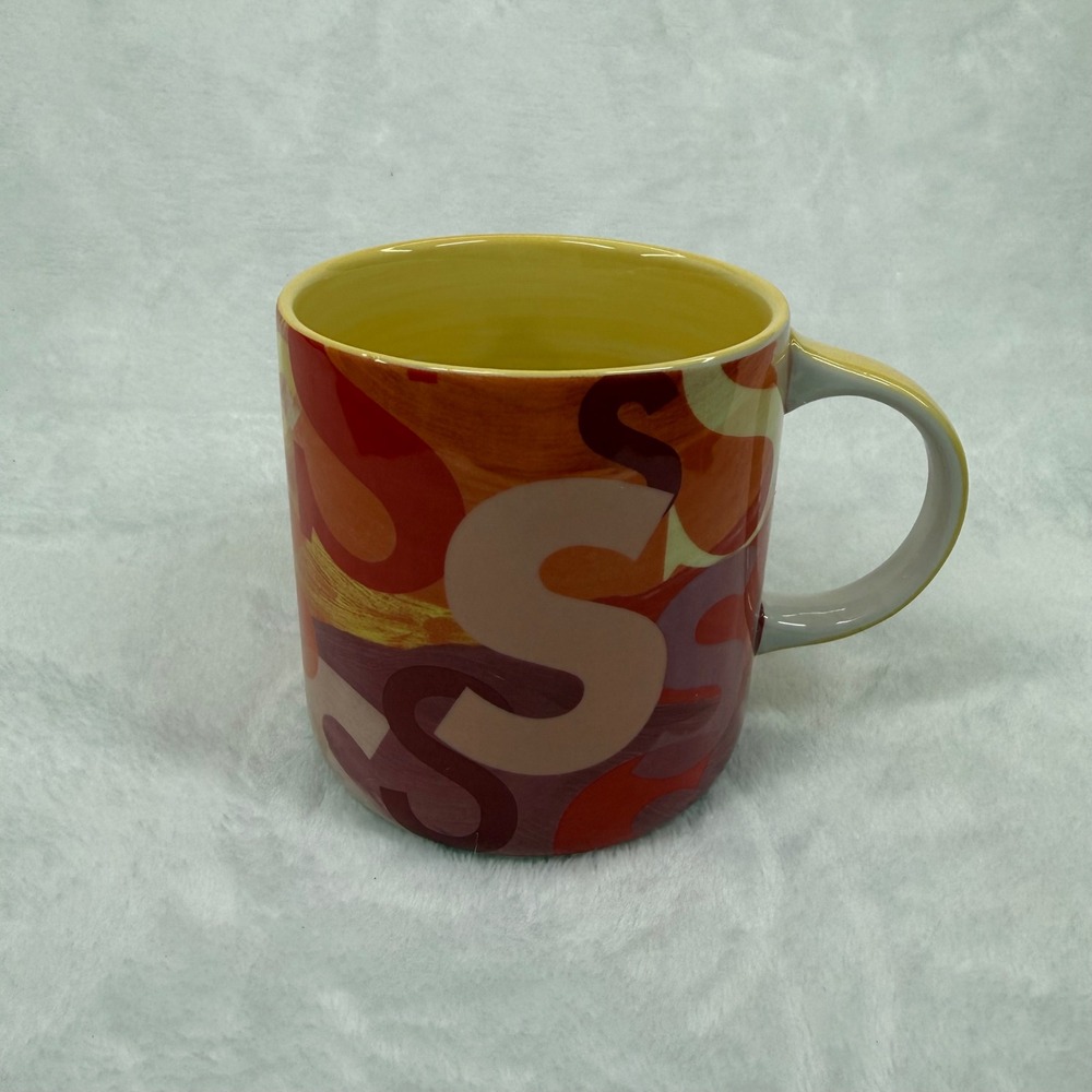 Anthropologie Lottie Monogram Mug Letter‎ S Multicolor Abstract Ceramic Cup